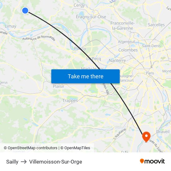 Sailly to Villemoisson-Sur-Orge map