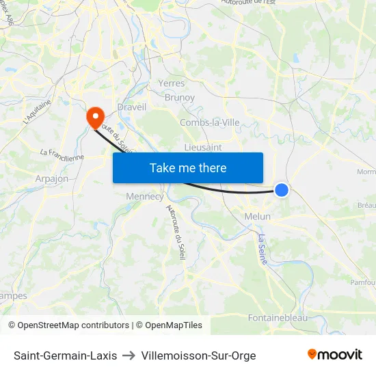 Saint-Germain-Laxis to Villemoisson-Sur-Orge map