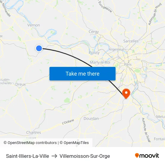 Saint-Illiers-La-Ville to Villemoisson-Sur-Orge map