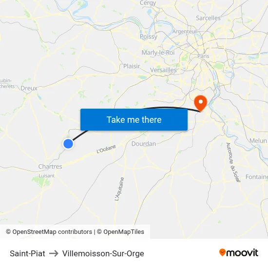 Saint-Piat to Villemoisson-Sur-Orge map