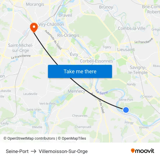 Seine-Port to Villemoisson-Sur-Orge map