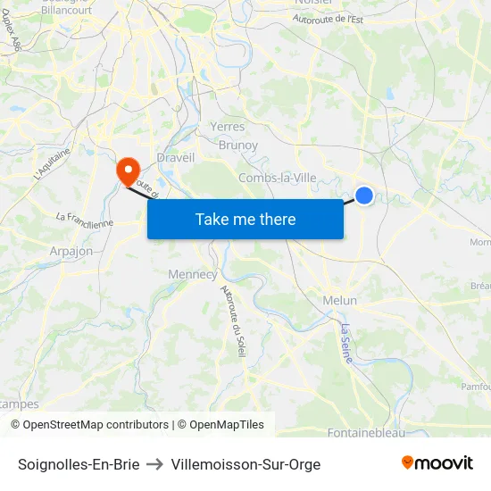 Soignolles-En-Brie to Villemoisson-Sur-Orge map