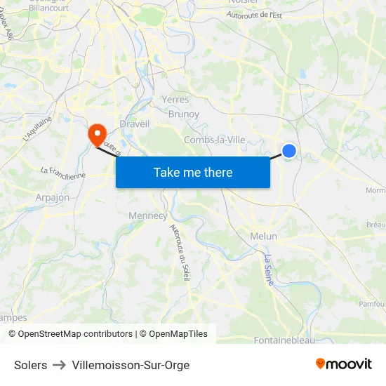 Solers to Villemoisson-Sur-Orge map