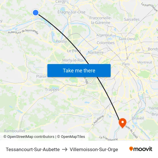 Tessancourt-Sur-Aubette to Villemoisson-Sur-Orge map