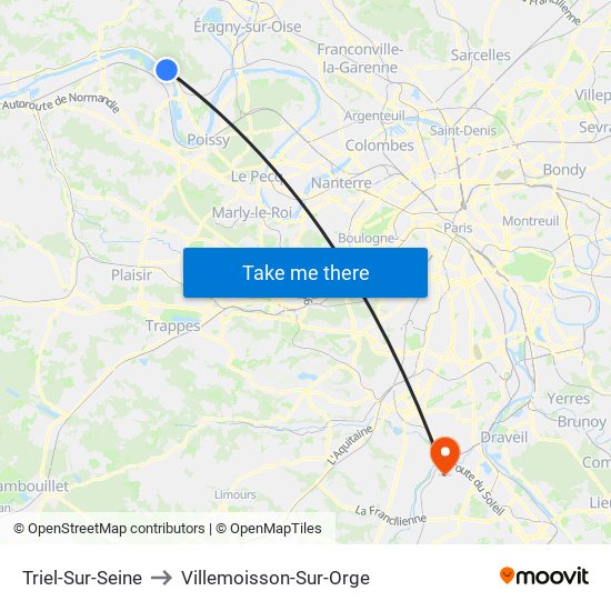 Triel-Sur-Seine to Villemoisson-Sur-Orge map