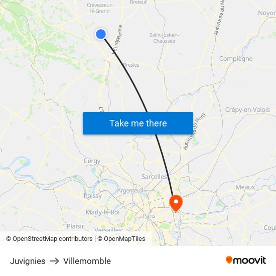 Juvignies to Villemomble map