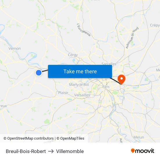 Breuil-Bois-Robert to Villemomble map