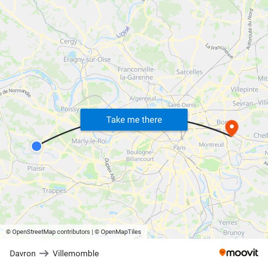 Davron to Villemomble map