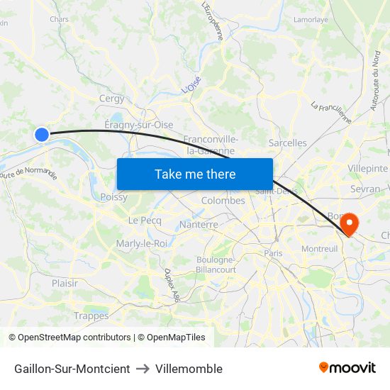 Gaillon-Sur-Montcient to Villemomble map