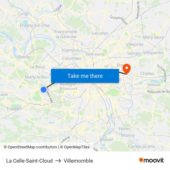 La Celle-Saint-Cloud to Villemomble map