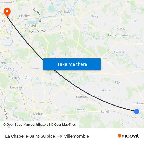 La Chapelle-Saint-Sulpice to Villemomble map