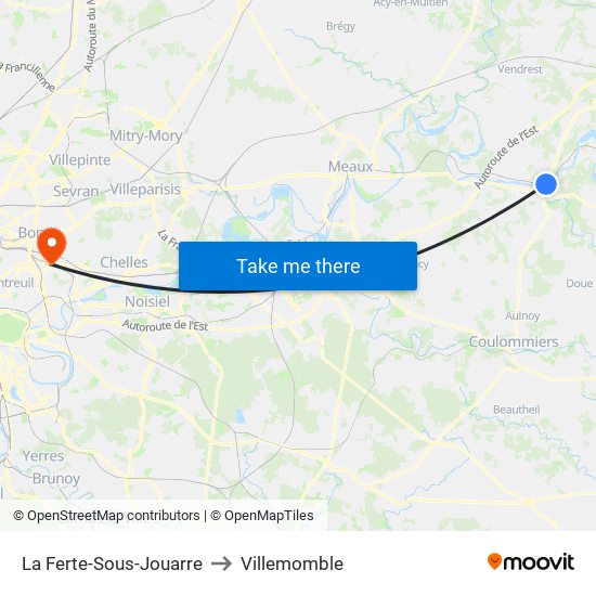 La Ferte-Sous-Jouarre to Villemomble map