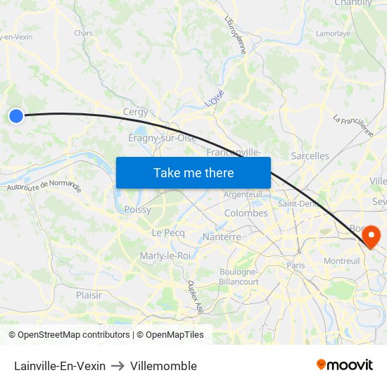 Lainville-En-Vexin to Villemomble map