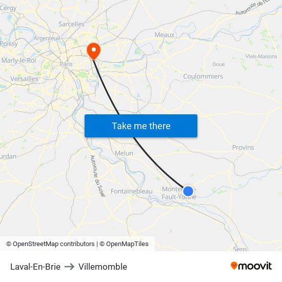 Laval-En-Brie to Villemomble map