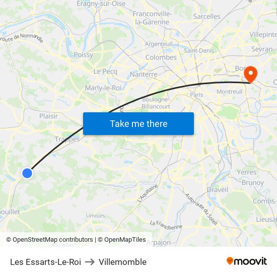 Les Essarts-Le-Roi to Villemomble map
