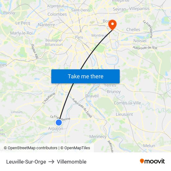 Leuville-Sur-Orge to Villemomble map