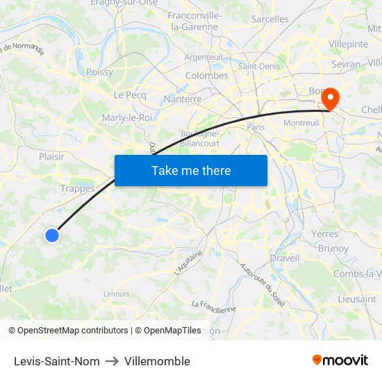 Levis-Saint-Nom to Villemomble map