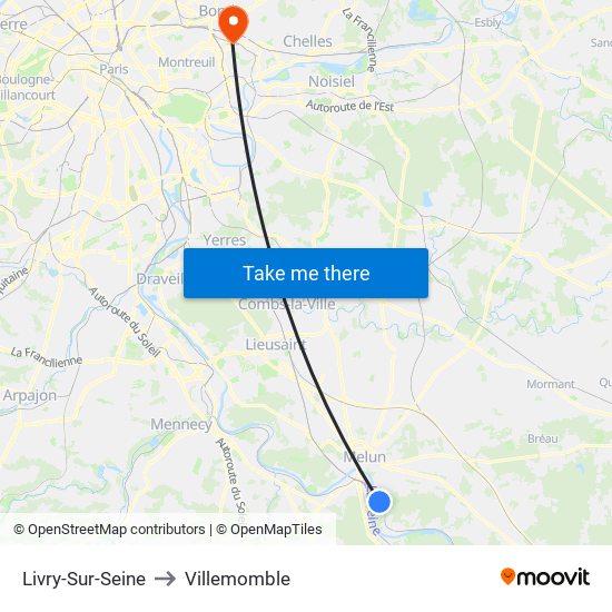 Livry-Sur-Seine to Villemomble map