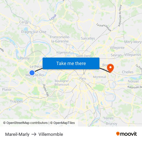 Mareil-Marly to Villemomble map