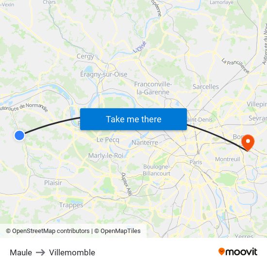 Maule to Villemomble map