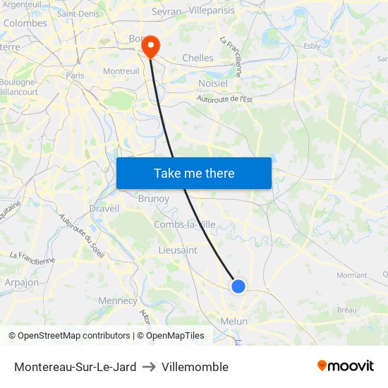 Montereau-Sur-Le-Jard to Villemomble map