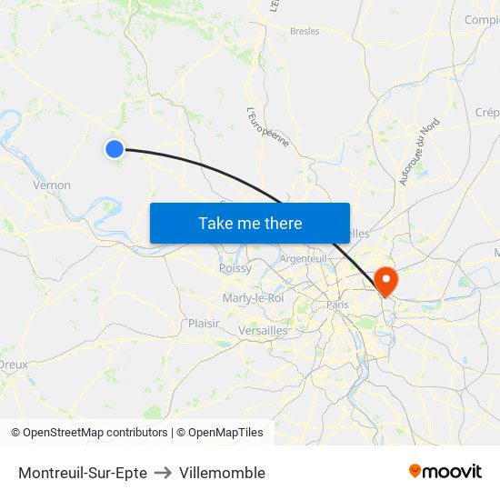 Montreuil-Sur-Epte to Villemomble map