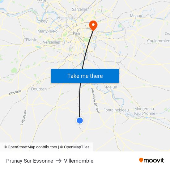 Prunay-Sur-Essonne to Villemomble map