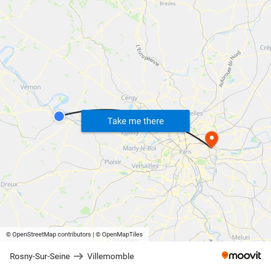 Rosny-Sur-Seine to Villemomble map