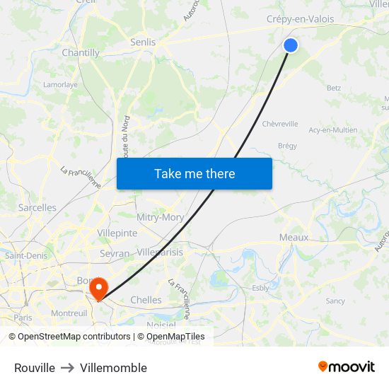 Rouville to Villemomble map