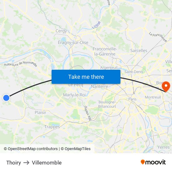 Thoiry to Villemomble map