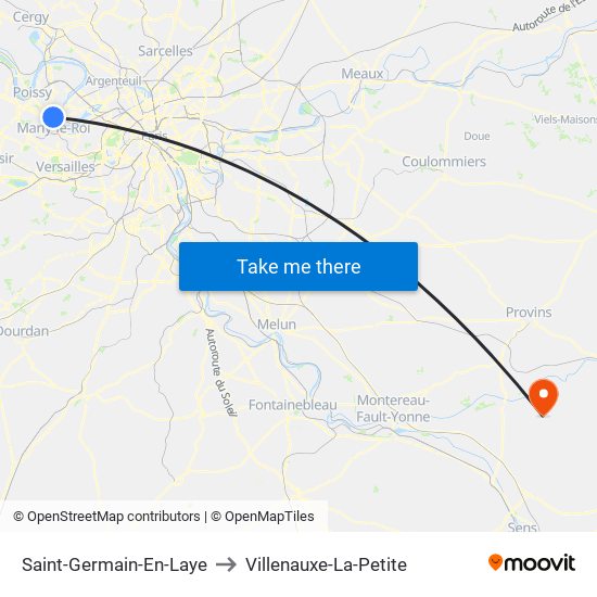 Saint-Germain-En-Laye to Villenauxe-La-Petite map