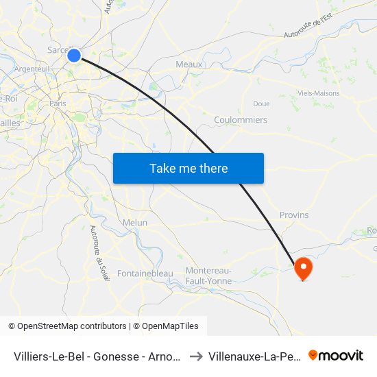 Villiers-Le-Bel - Gonesse - Arnouville to Villenauxe-La-Petite map