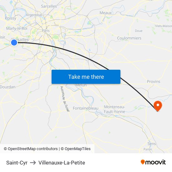 Saint-Cyr to Villenauxe-La-Petite map