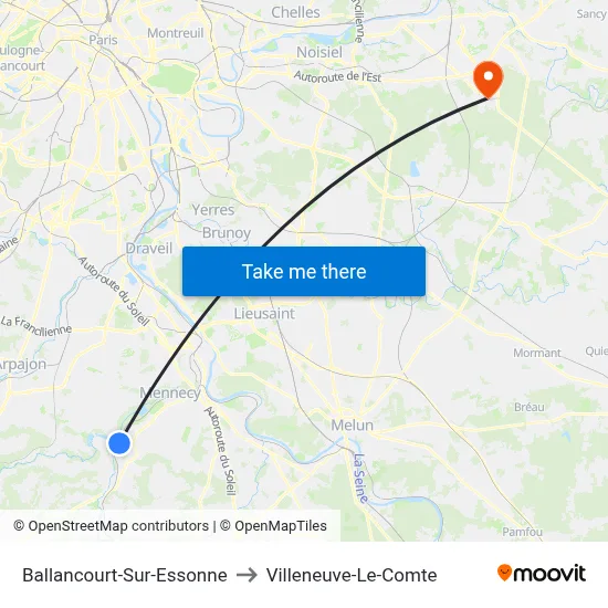 Ballancourt-Sur-Essonne to Villeneuve-Le-Comte map