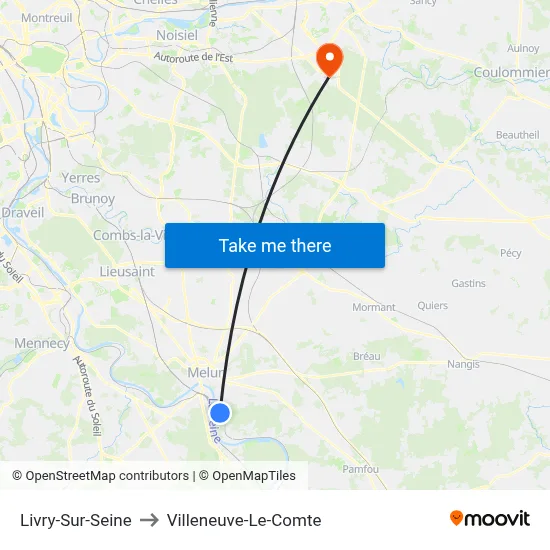 Livry-Sur-Seine to Villeneuve-Le-Comte map