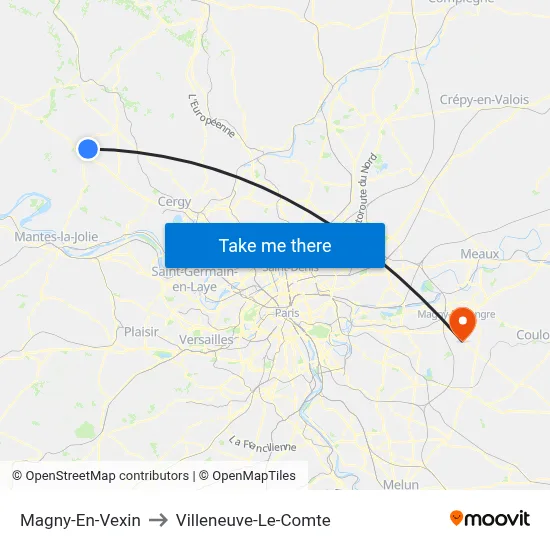 Magny-En-Vexin to Villeneuve-Le-Comte map