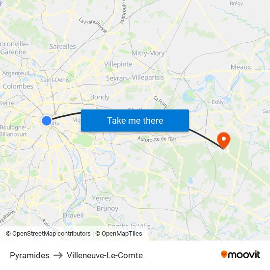 Pyramides to Villeneuve-Le-Comte map