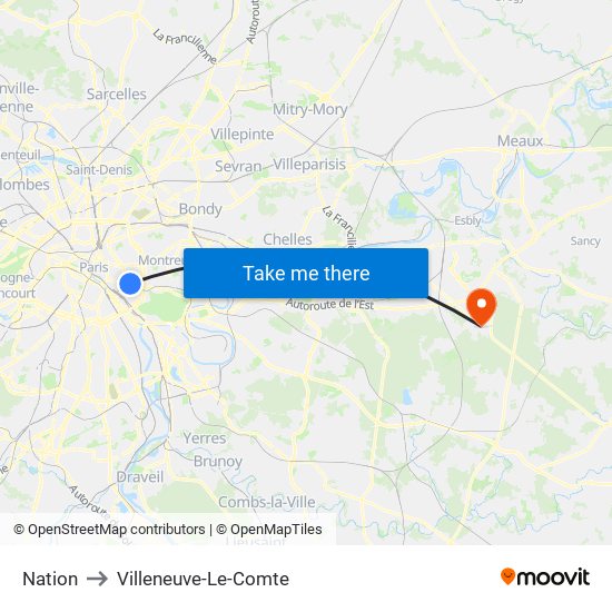 Nation to Villeneuve-Le-Comte map