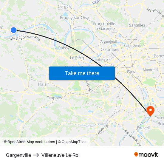 Gargenville to Villeneuve-Le-Roi map