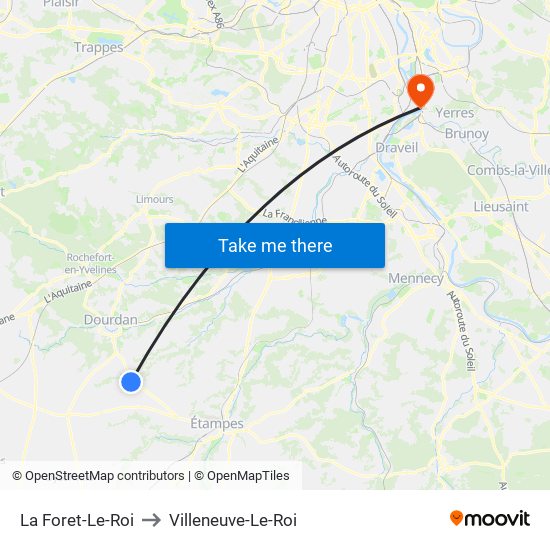 La Foret-Le-Roi to Villeneuve-Le-Roi map