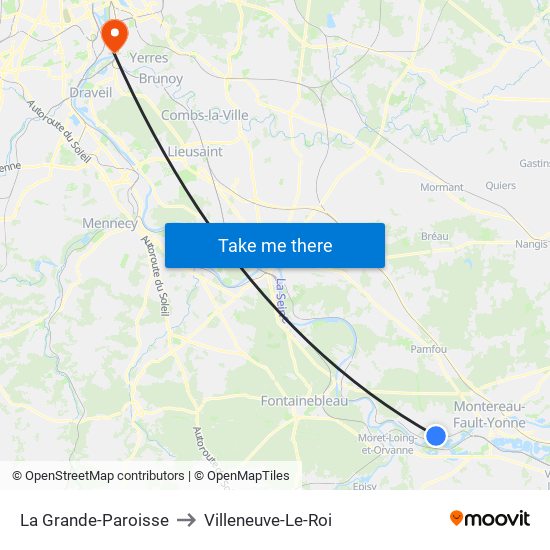 La Grande-Paroisse to Villeneuve-Le-Roi map