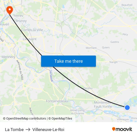 La Tombe to Villeneuve-Le-Roi map