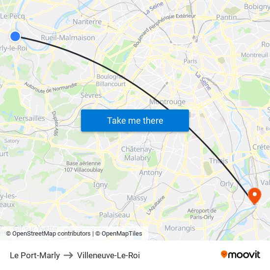 Le Port-Marly to Villeneuve-Le-Roi map