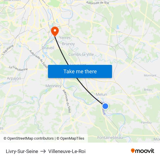 Livry-Sur-Seine to Villeneuve-Le-Roi map