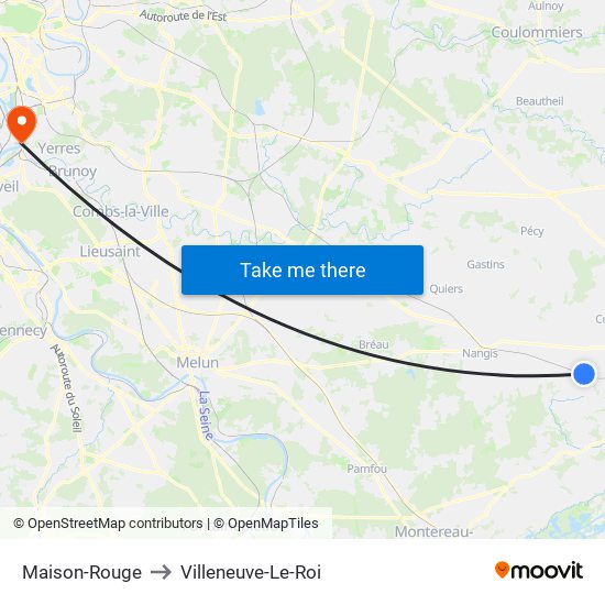 Maison-Rouge to Villeneuve-Le-Roi map