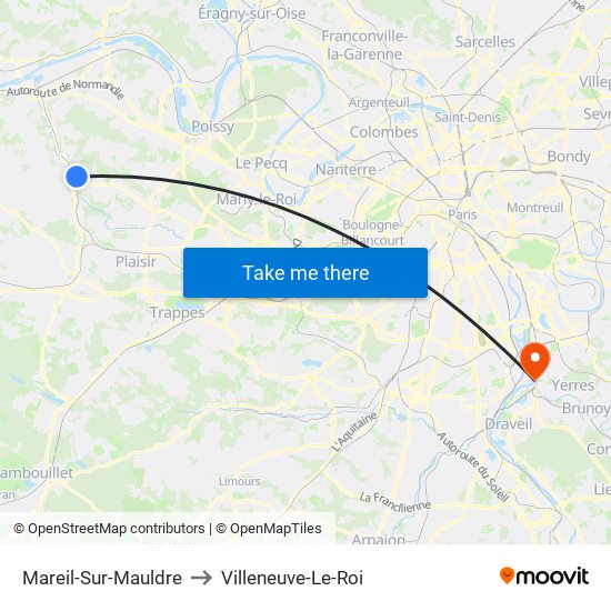 Mareil-Sur-Mauldre to Villeneuve-Le-Roi map