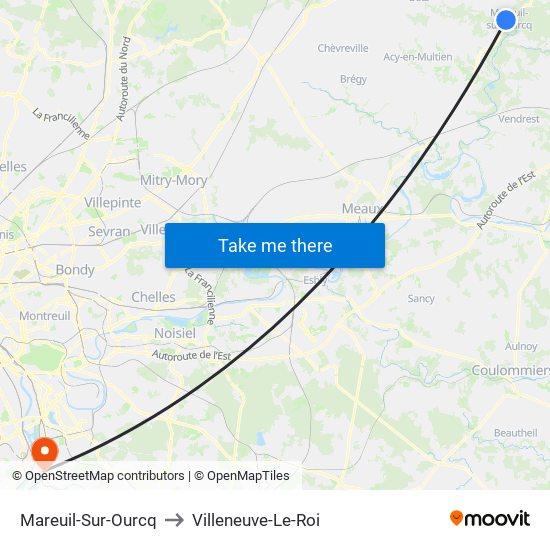 Mareuil-Sur-Ourcq to Villeneuve-Le-Roi map