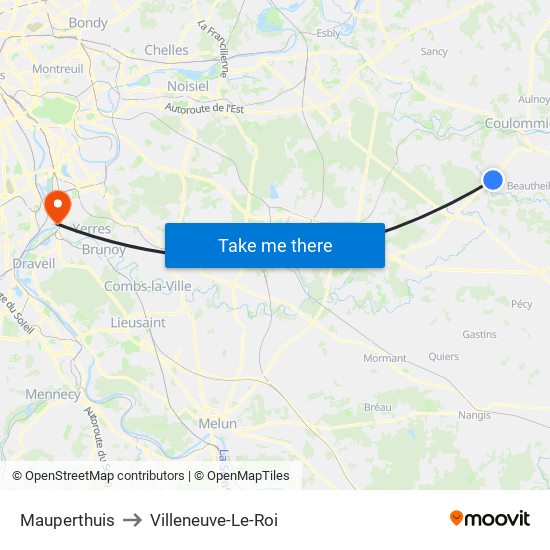Mauperthuis to Villeneuve-Le-Roi map