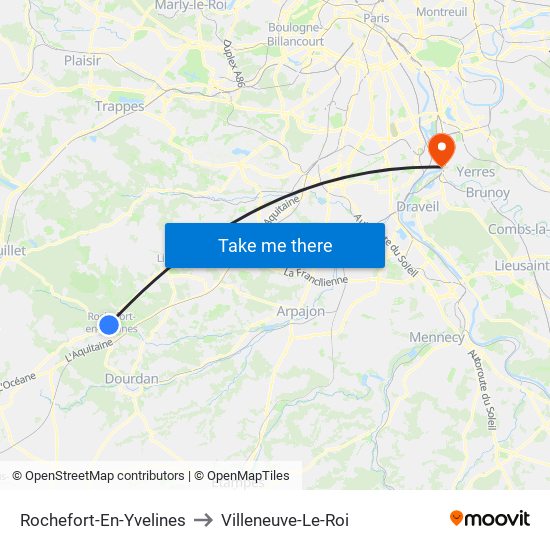 Rochefort-En-Yvelines to Villeneuve-Le-Roi map