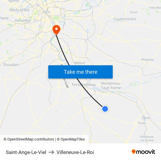 Saint-Ange-Le-Viel to Villeneuve-Le-Roi map